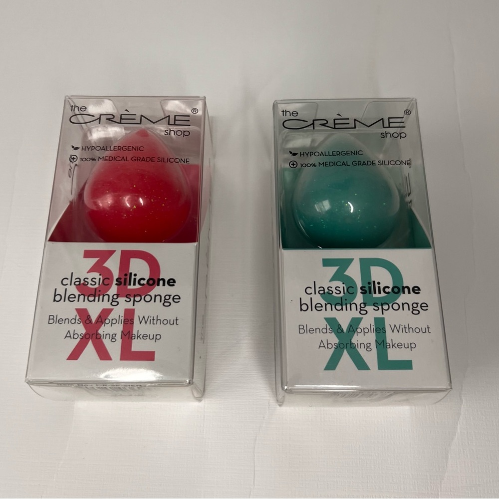 The Crème Shop Red 3D Silicone XL Blending Sponge, Bundle of two